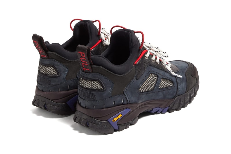 heron preston security leather sneakers fall winter 2019 low top trainers release navy blue white colorway 
