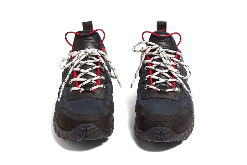 heron preston security leather sneakers fall winter 2019 low top trainers release navy blue white colorway 