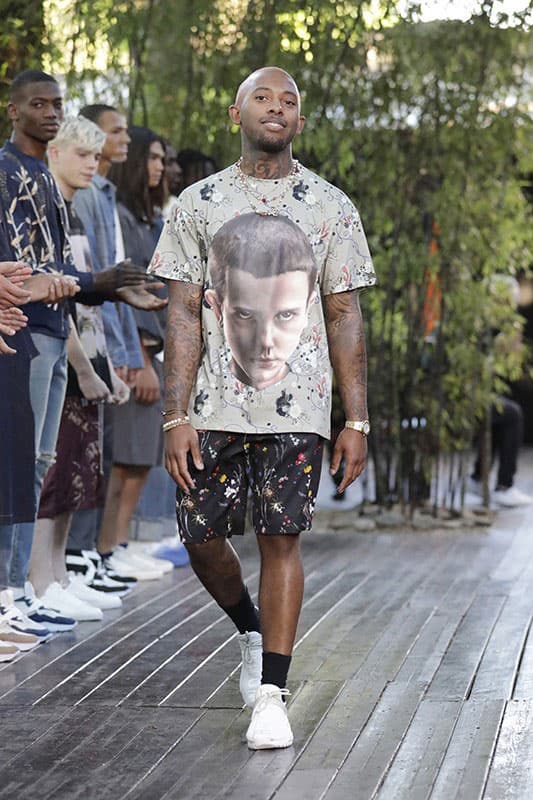 ih nom uh nit Debuts 'Stranger Things' Tees During SS20 Runway Show eleven netflix spring summer 2020 milan fashion week