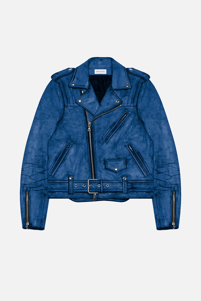 john elliott blackmeans leather distressed riders jacket indigo grey colorways pre fall 2019 june 6 release date info melrose