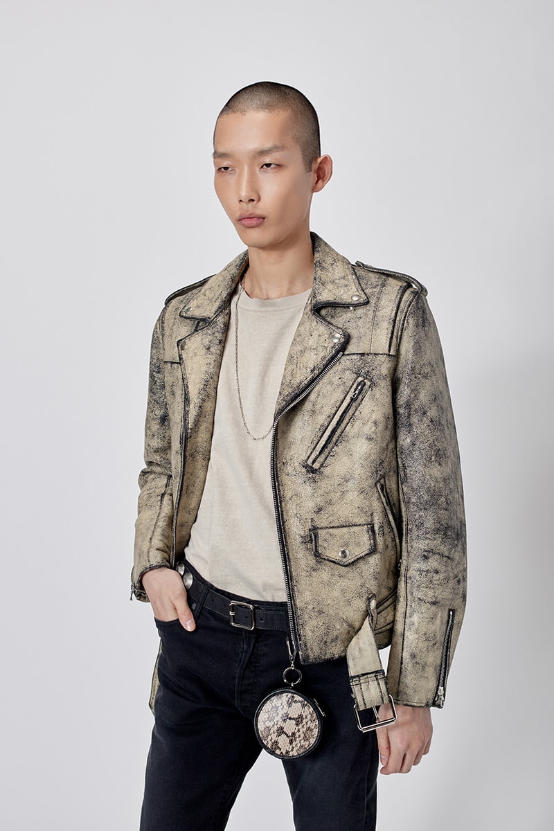 john elliott blackmeans leather distressed riders jacket indigo grey colorways pre fall 2019 june 6 release date info melrose