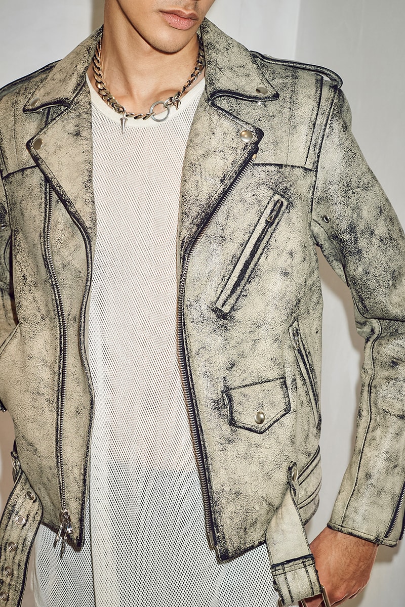 john elliott blackmeans leather distressed riders jacket indigo grey colorways pre fall 2019 june 6 release date info melrose