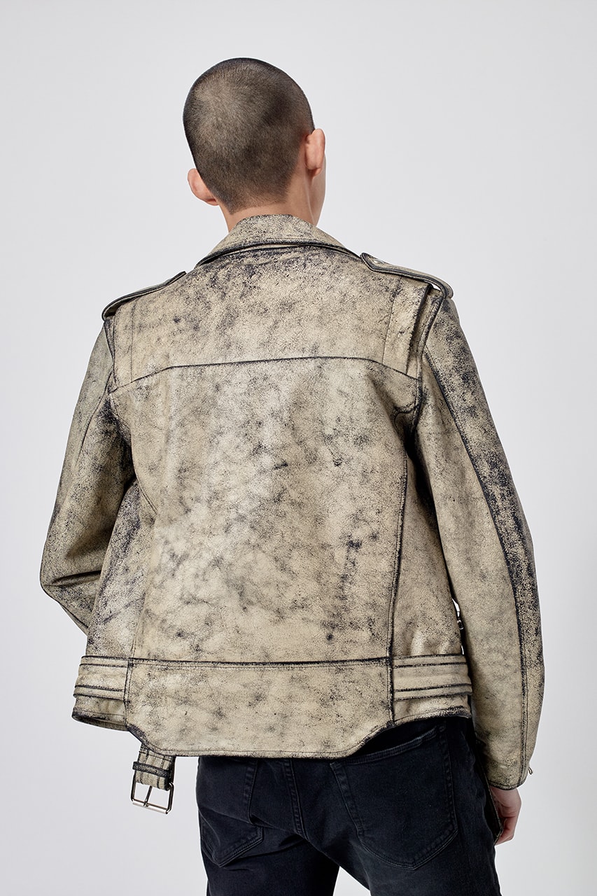 john elliott blackmeans leather distressed riders jacket indigo grey colorways pre fall 2019 june 6 release date info melrose