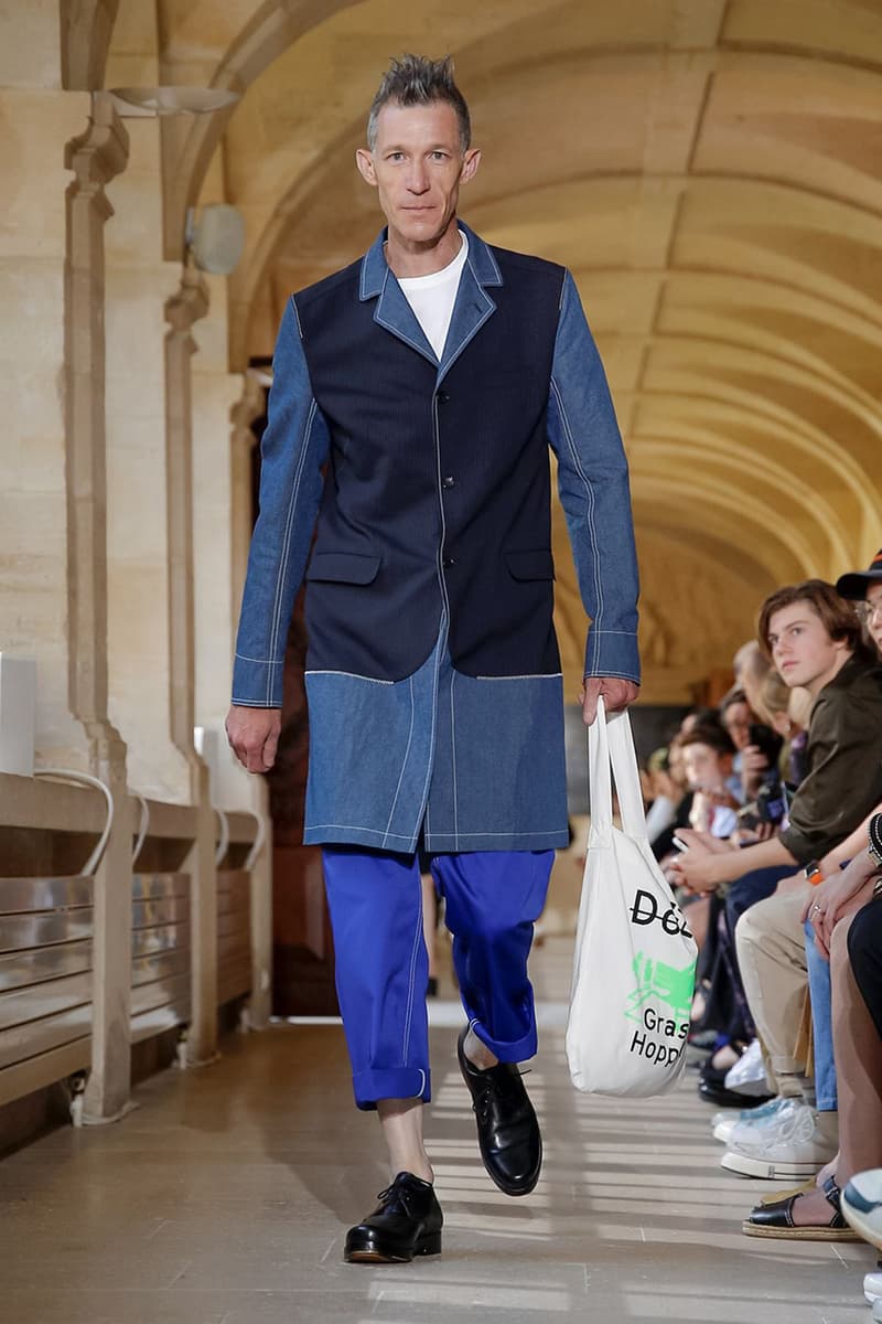 Junya Watanabe Spring Summer 2020 Paris Fashion Week Men's SS20 Runway Presentation Menswear Looks New Balance Sneaker Collaboration Levi's Jacket Denim Carhartt Amsterdam Tulip Museum St. John Real Review Civilisation