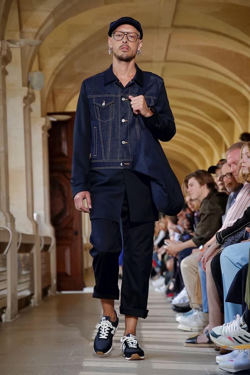 Junya Watanabe Spring Summer 2020 Paris Fashion Week Men's SS20 Runway Presentation Menswear Looks New Balance Sneaker Collaboration Levi's Jacket Denim Carhartt Amsterdam Tulip Museum St. John Real Review Civilisation