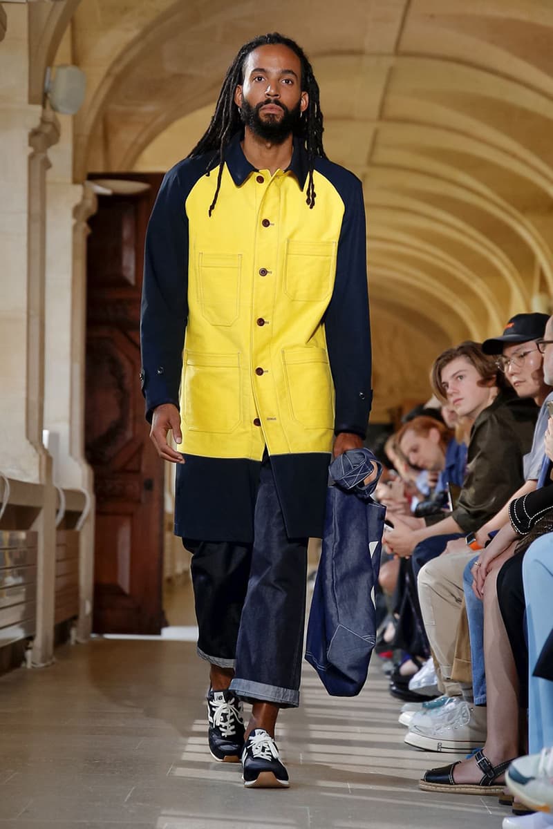 Junya Watanabe Spring Summer 2020 Paris Fashion Week Men's SS20 Runway Presentation Menswear Looks New Balance Sneaker Collaboration Levi's Jacket Denim Carhartt Amsterdam Tulip Museum St. John Real Review Civilisation