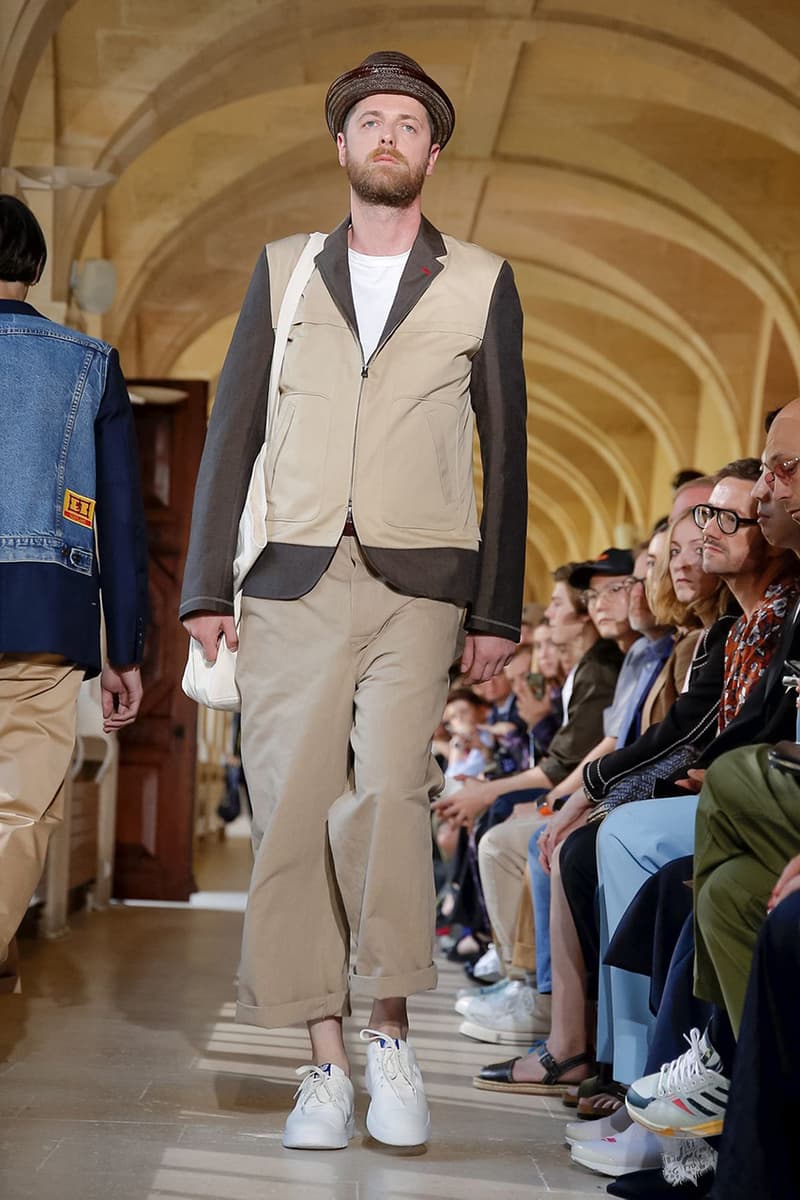 Junya Watanabe Spring Summer 2020 Paris Fashion Week Men's SS20 Runway Presentation Menswear Looks New Balance Sneaker Collaboration Levi's Jacket Denim Carhartt Amsterdam Tulip Museum St. John Real Review Civilisation