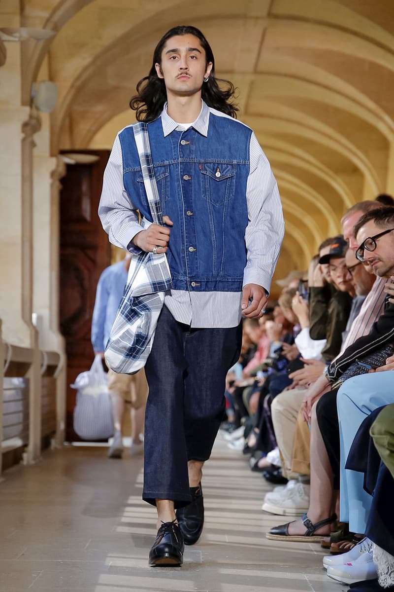 Junya Watanabe Spring Summer 2020 Paris Fashion Week Men's SS20 Runway Presentation Menswear Looks New Balance Sneaker Collaboration Levi's Jacket Denim Carhartt Amsterdam Tulip Museum St. John Real Review Civilisation