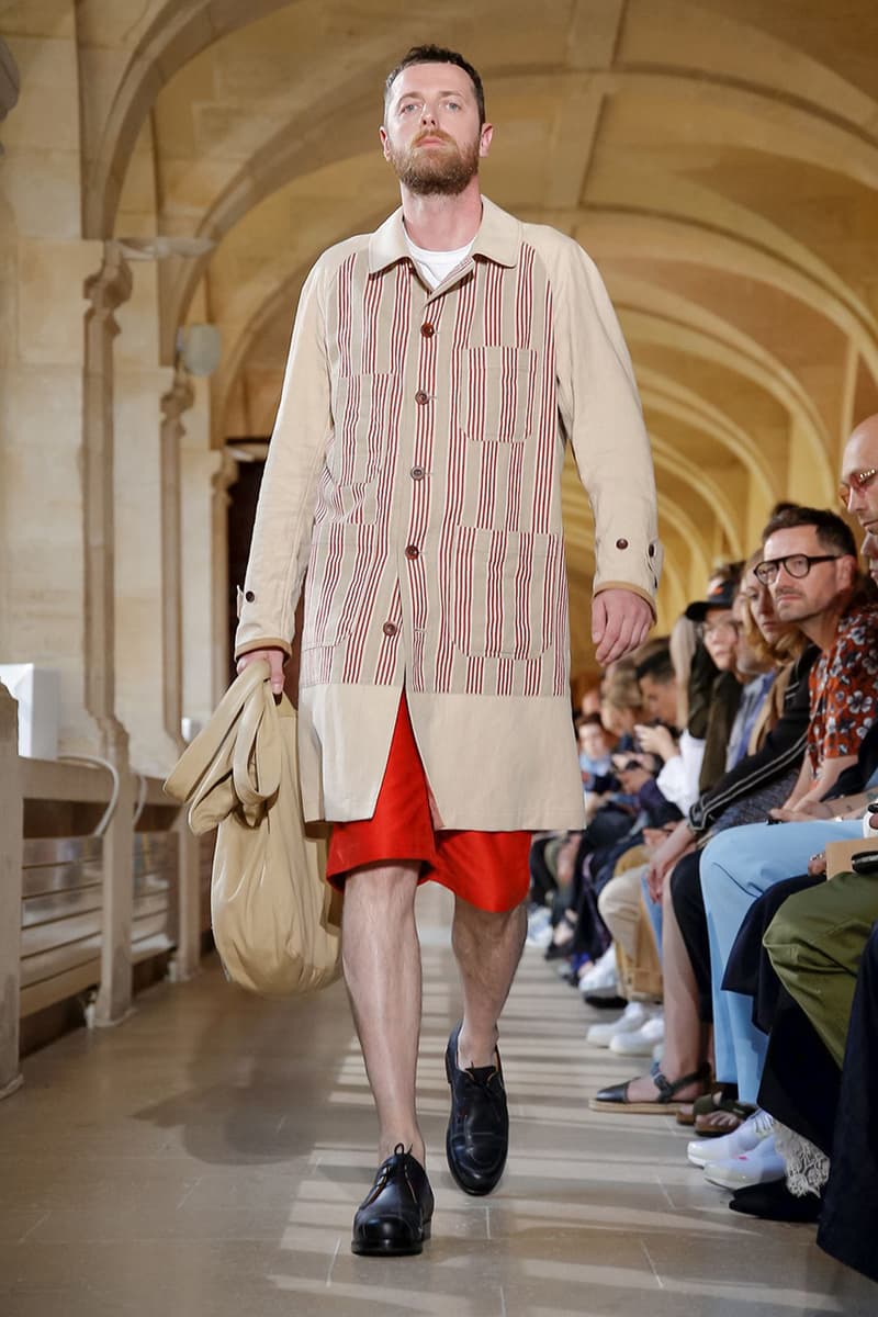 Junya Watanabe Spring Summer 2020 Paris Fashion Week Men's SS20 Runway Presentation Menswear Looks New Balance Sneaker Collaboration Levi's Jacket Denim Carhartt Amsterdam Tulip Museum St. John Real Review Civilisation