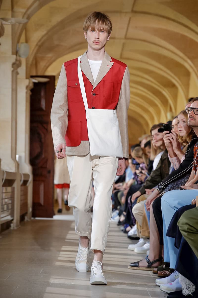 Junya Watanabe Spring Summer 2020 Paris Fashion Week Men's SS20 Runway Presentation Menswear Looks New Balance Sneaker Collaboration Levi's Jacket Denim Carhartt Amsterdam Tulip Museum St. John Real Review Civilisation