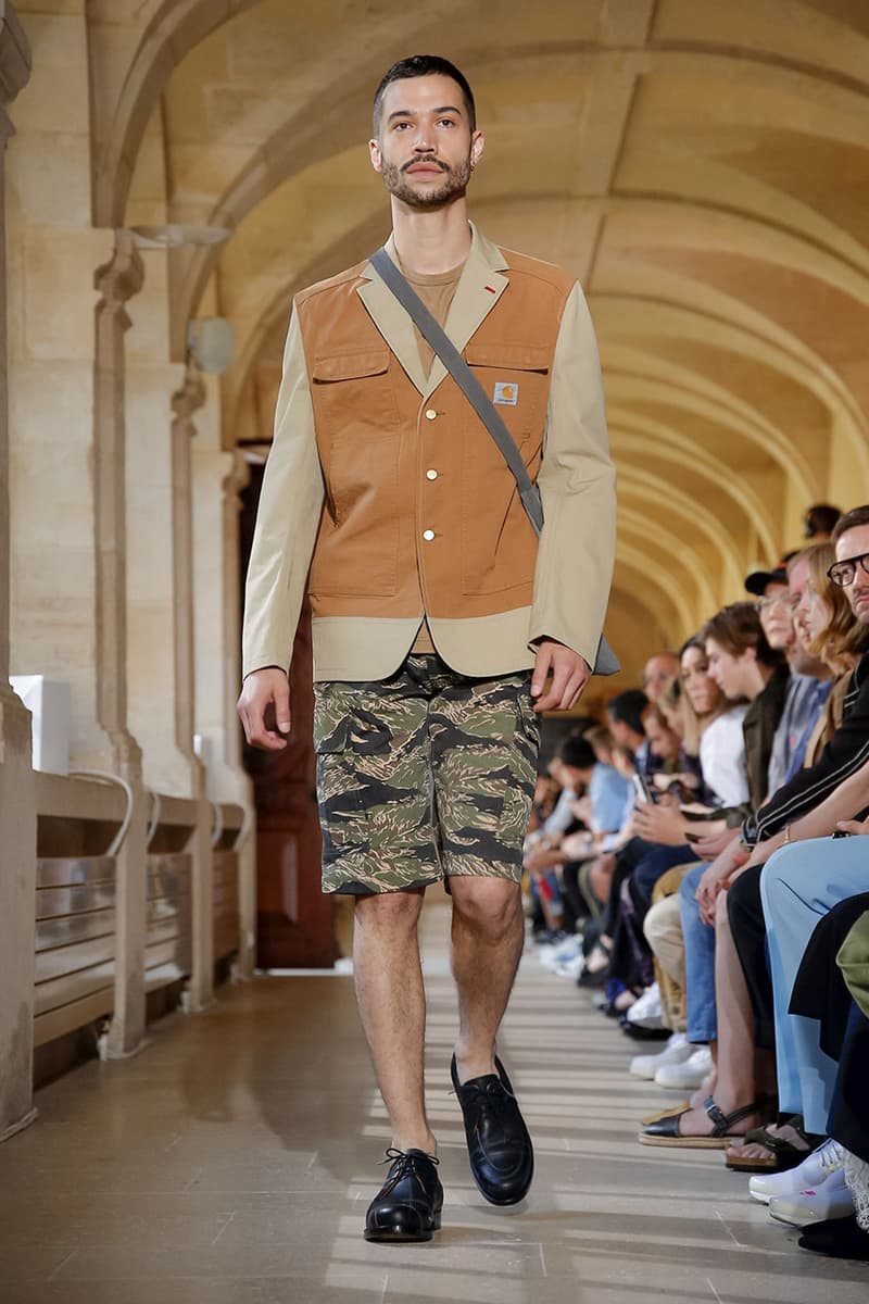 Junya Watanabe Spring Summer 2020 Paris Fashion Week Men's SS20 Runway Presentation Menswear Looks New Balance Sneaker Collaboration Levi's Jacket Denim Carhartt Amsterdam Tulip Museum St. John Real Review Civilisation