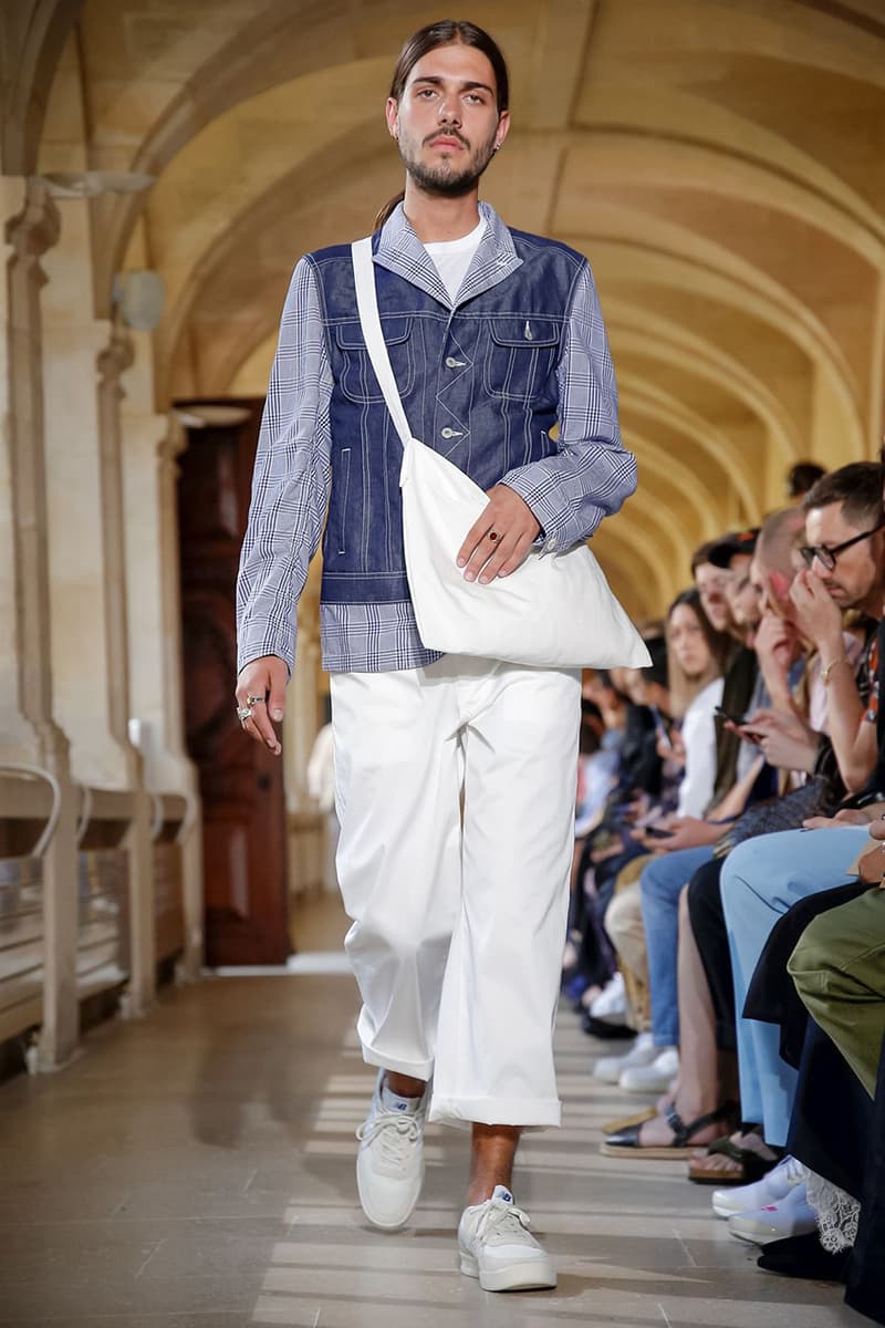 Junya Watanabe Spring Summer 2020 Paris Fashion Week Men's SS20 Runway Presentation Menswear Looks New Balance Sneaker Collaboration Levi's Jacket Denim Carhartt Amsterdam Tulip Museum St. John Real Review Civilisation