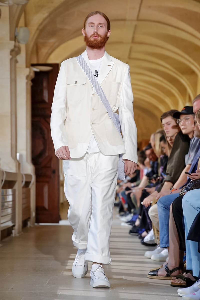 Junya Watanabe Spring Summer 2020 Paris Fashion Week Men's SS20 Runway Presentation Menswear Looks New Balance Sneaker Collaboration Levi's Jacket Denim Carhartt Amsterdam Tulip Museum St. John Real Review Civilisation