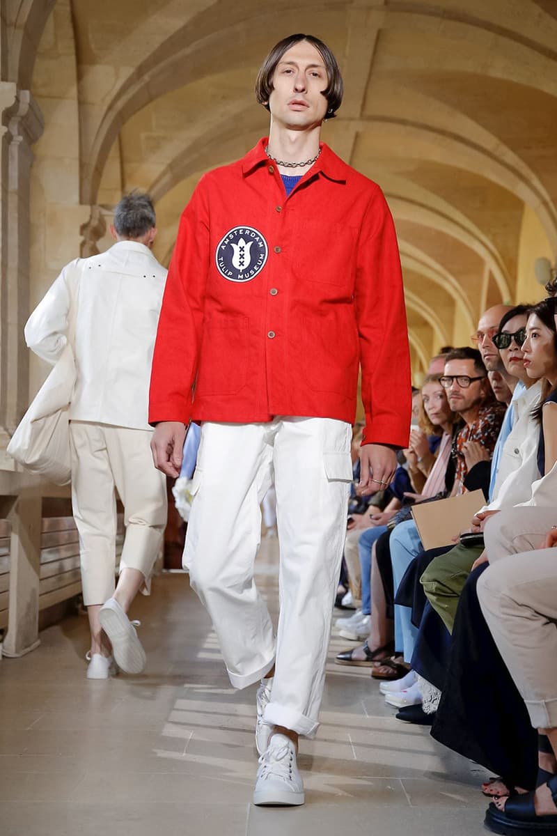 Junya Watanabe Spring Summer 2020 Paris Fashion Week Men's SS20 Runway Presentation Menswear Looks New Balance Sneaker Collaboration Levi's Jacket Denim Carhartt Amsterdam Tulip Museum St. John Real Review Civilisation