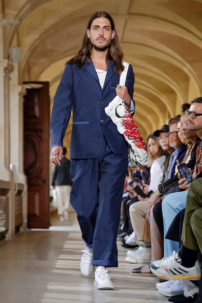 Junya Watanabe Spring Summer 2020 Paris Fashion Week Men's SS20 Runway Presentation Menswear Looks New Balance Sneaker Collaboration Levi's Jacket Denim Carhartt Amsterdam Tulip Museum St. John Real Review Civilisation