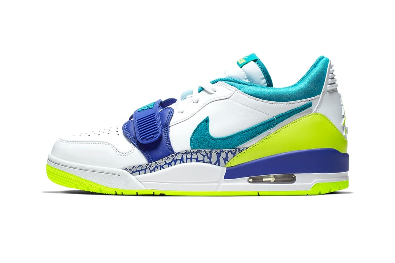 Just Don x Jordan Legacy 312 Low Release Info don c streetwear designer indian brand basketball shoes sneakers silhouette volt teal jumpman