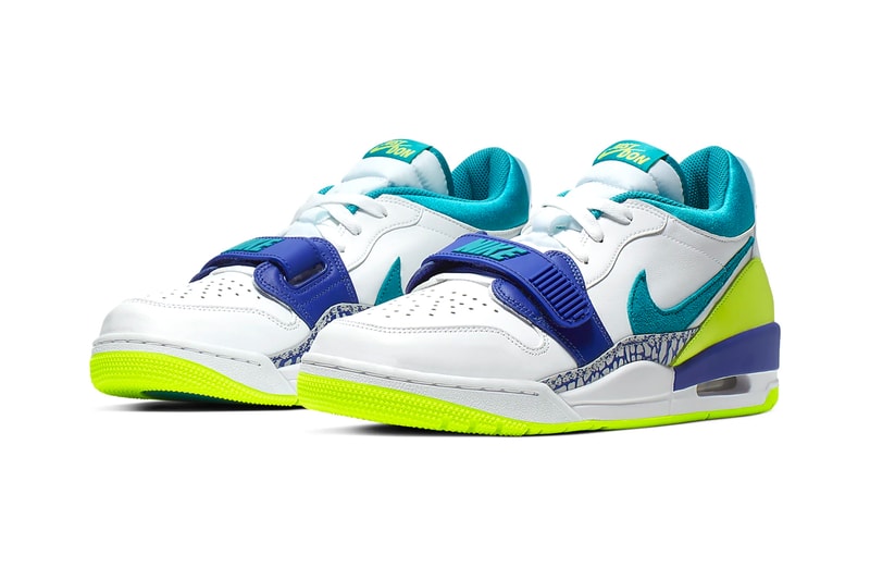 Just Don x Jordan Legacy 312 Low Release Info don c streetwear designer indian brand basketball shoes sneakers silhouette volt teal jumpman