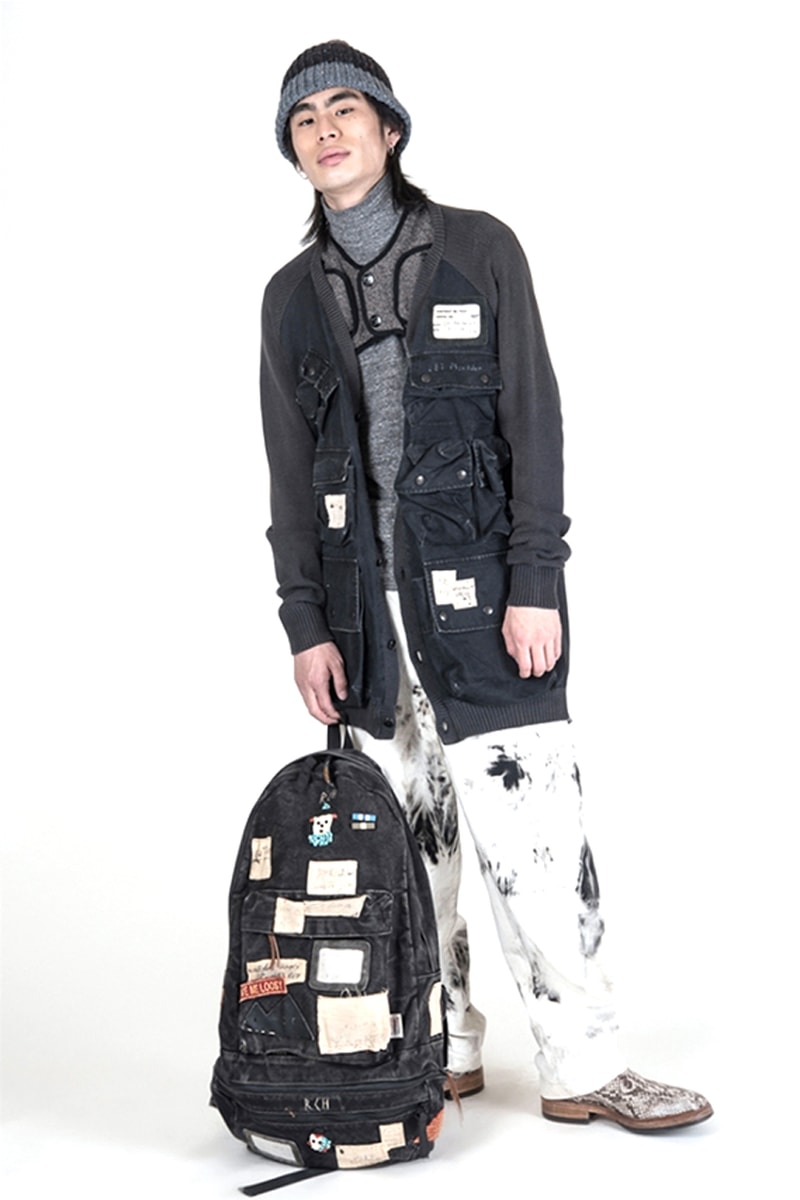 KAPITAL Fall Winter 2019 Collection Paisley deconstructed denim indigo patchwork knitwear drab boro baggy pants Japanese label
