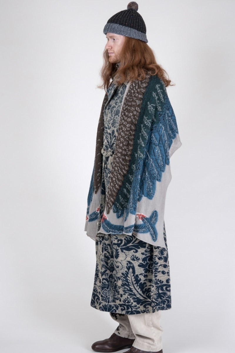 KAPITAL Fall Winter 2019 Collection Paisley deconstructed denim indigo patchwork knitwear drab boro baggy pants Japanese label
