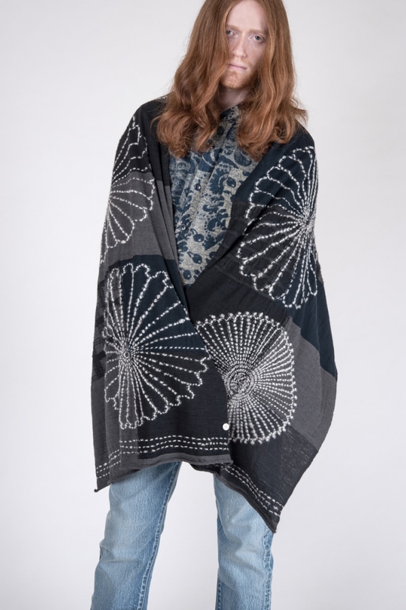 KAPITAL Fall Winter 2019 Collection Paisley deconstructed denim indigo patchwork knitwear drab boro baggy pants Japanese label