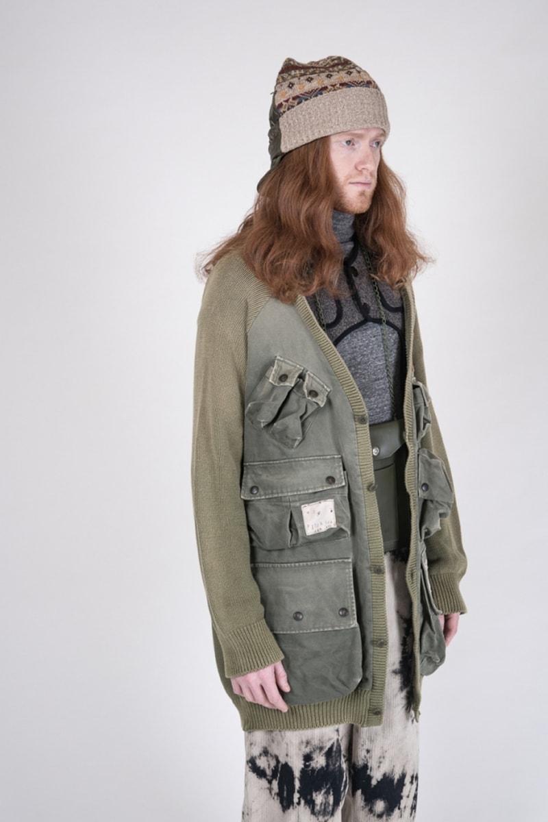 KAPITAL Fall Winter 2019 Collection Paisley deconstructed denim indigo patchwork knitwear drab boro baggy pants Japanese label