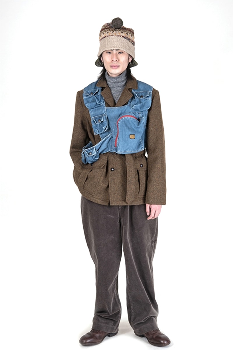 KAPITAL Fall Winter 2019 Collection Paisley deconstructed denim indigo patchwork knitwear drab boro baggy pants Japanese label