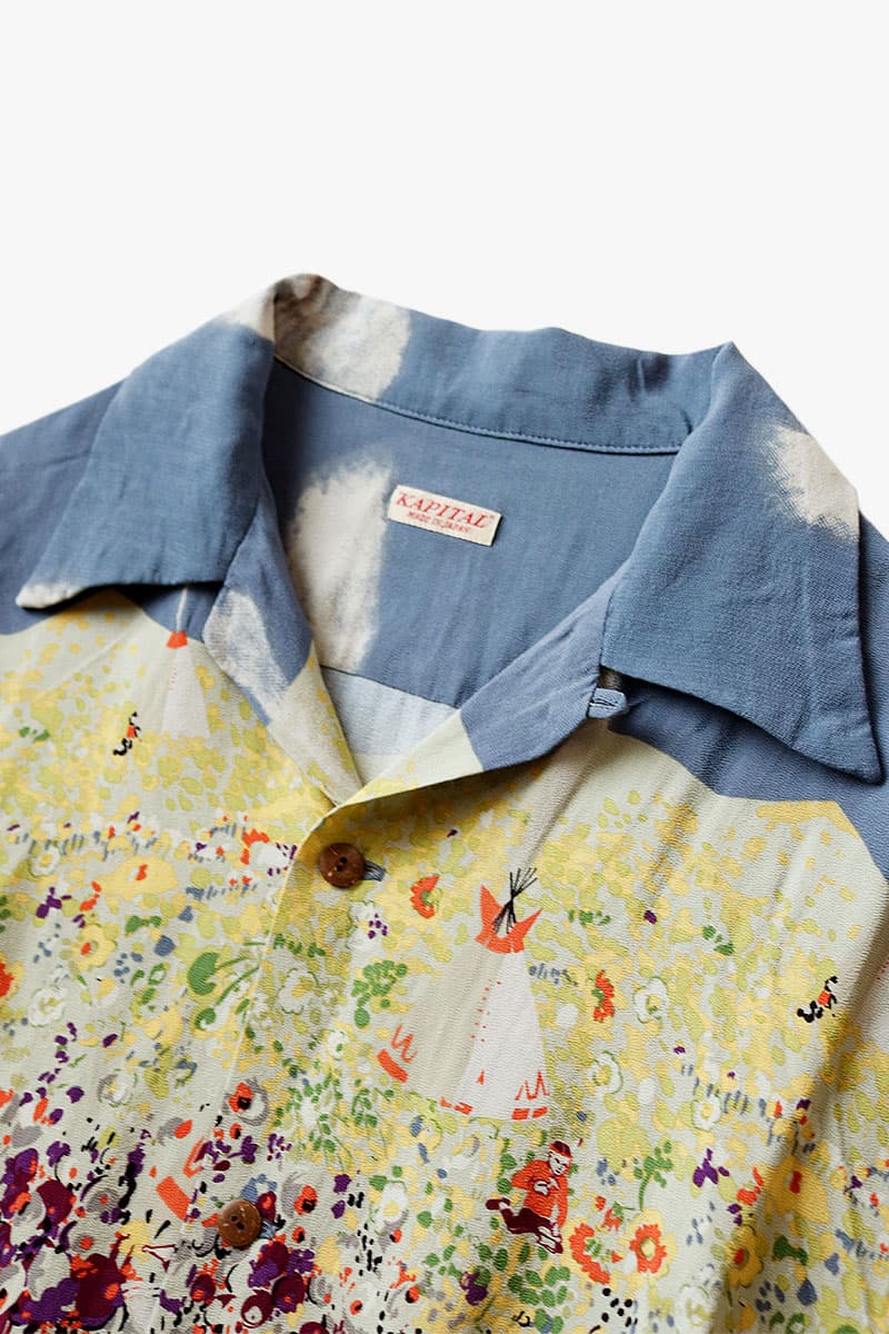 Kapital "Navajoland" Rayon Hawaiian Shirt short sleeve aloha print pattern navajo