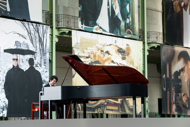 chanel fendi karl lagerfeld paris memorial tribute performances grand palais pharrell williams gigi hadid tilda swinton
