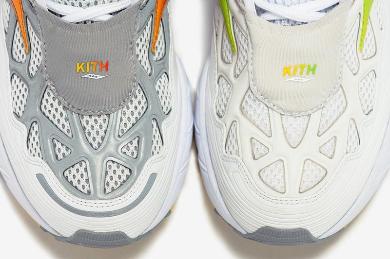 KITH x Saucony Grid Web Sneaker Collaboration Release colorways drop info june 28 2019 white silver orange green neon 3m ronnie fieg spring summer 2019 ss19