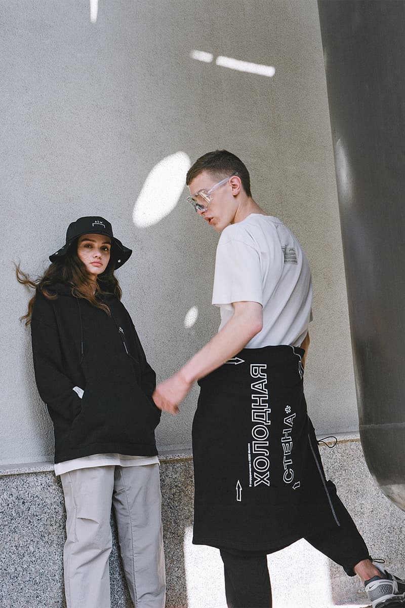 KM20 A-COLD-WALL* Samuel Ross Collaboration Capsule Collection "ХОЛОДНАЯ СТЕНА" Concept Store Opening T-Shirt Cross Body Bag Panama Hat Hooded Sweatshirt "Love Exchange"