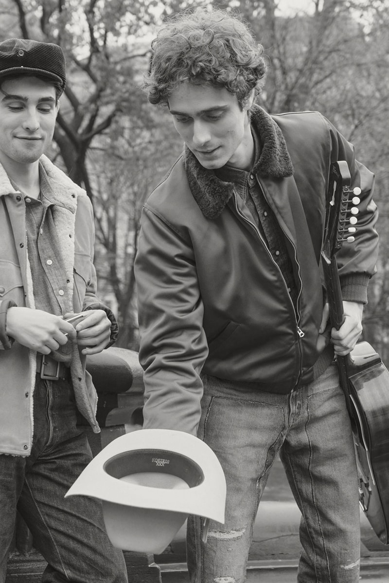 Levi's Vintage Clothing Lookbook Fall Winter 2019 FW19 Collection Archives Denim Jeans Trucker Jacket Twill Trousers Climate Seal Jacket Riders Pants Suede Sherpa Corduroy 