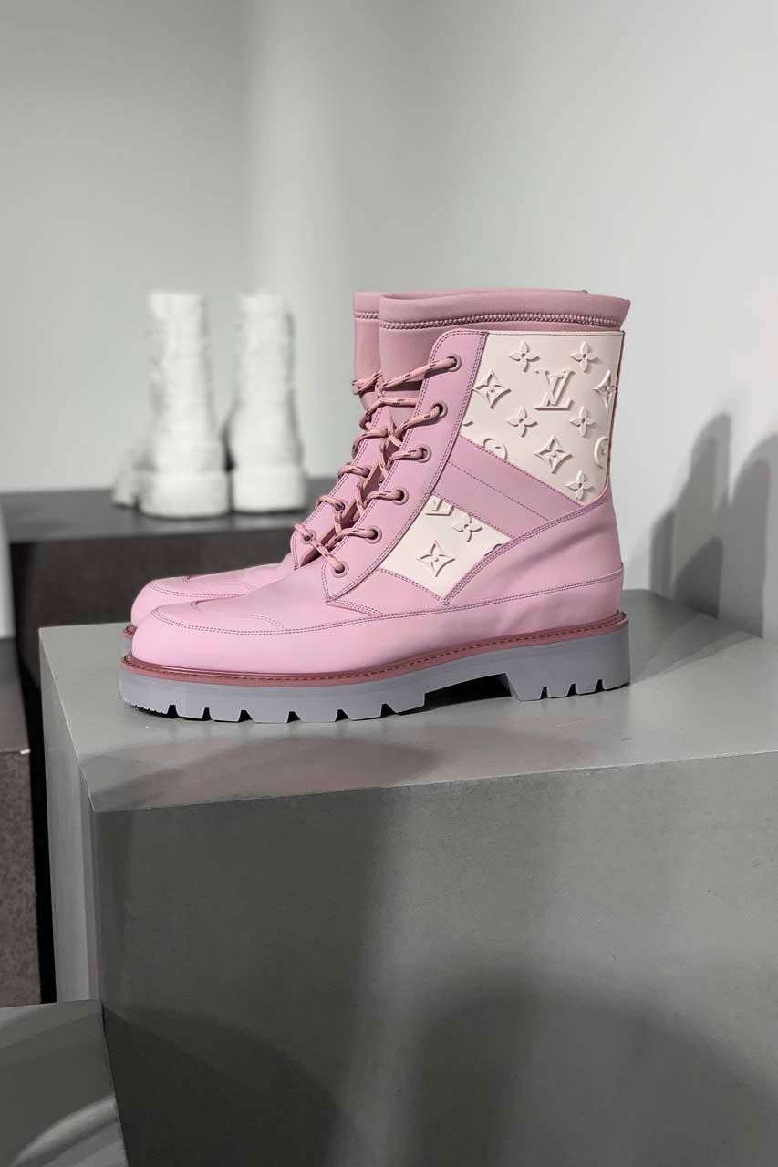 Louis Vuitton Spring/Summer 2020 Runway Details showroom collection ss20 paris fashion week virgil abloh pfw menswear trunk duffel bag sneakers shoes 503 high top