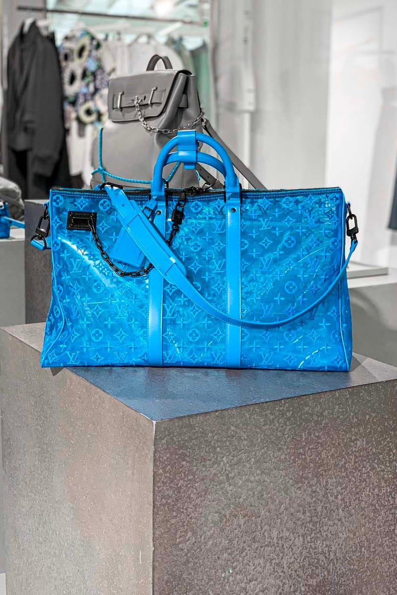 louis vuitton blue duffle bag