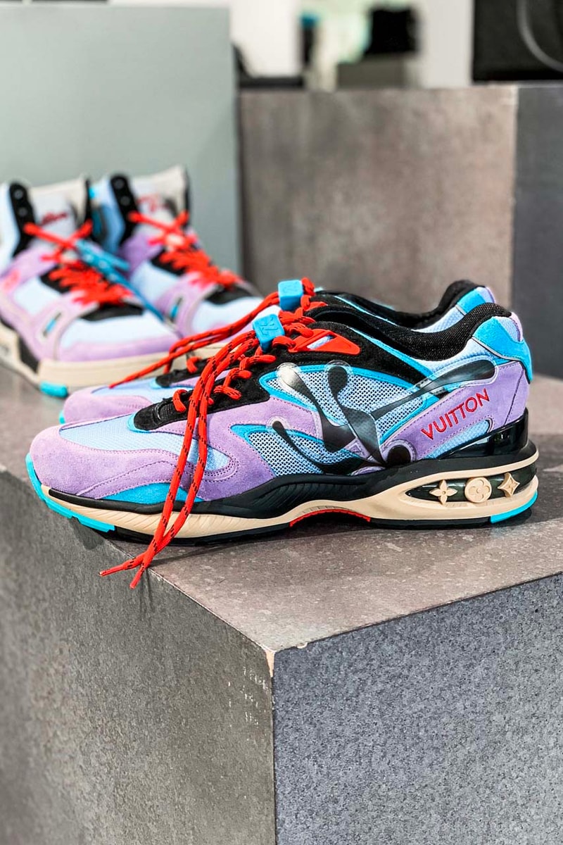 Louis Vuitton Spring/Summer 2020 Runway Details showroom collection ss20 paris fashion week virgil abloh pfw menswear trunk duffel bag sneakers shoes 503 high top 