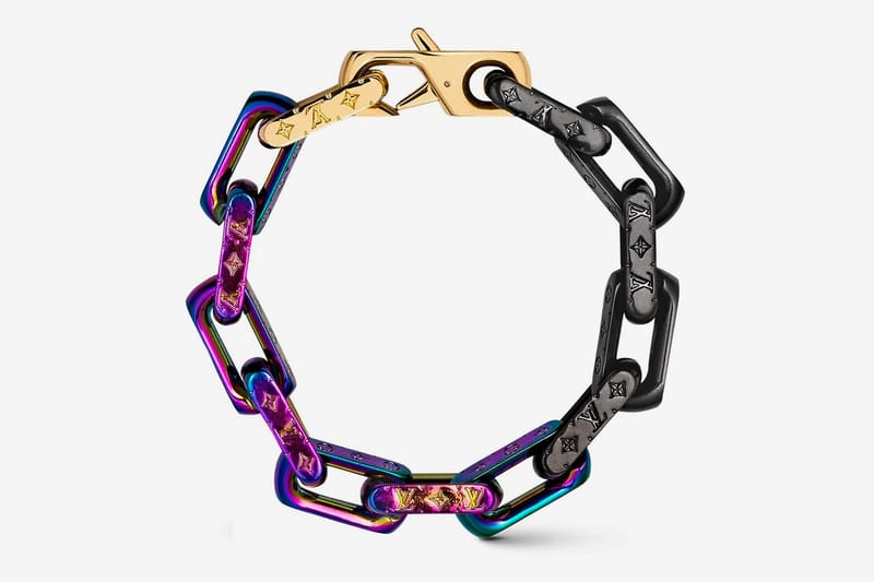 Louis Vuitton Chain Bracelet Engraved Monogram Colors Black/Gold/Multicolor