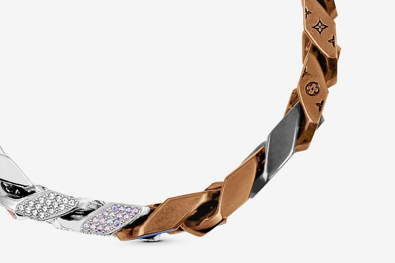 Louis Vuitton Spring Summer 2019 patches monogram chain link Bracelet Neckalce Virgil Abloh