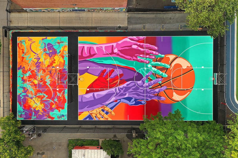 MADSTEEZ Unveils Massive Basketball Court Murals in Brooklyn
