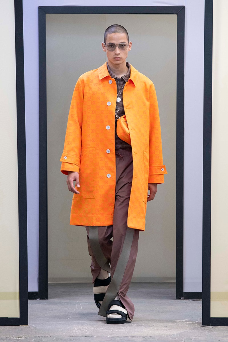 Maison Kitsuné Paris Fashion Week Men's Spring/Summer 2020 SS20 Collection Runway Looks Pastel Neon Fox Logo Branding KHROMIS Eyewear Sebago Michel Vivien Footwear Collaborations Yuni Ahn Creative Director 