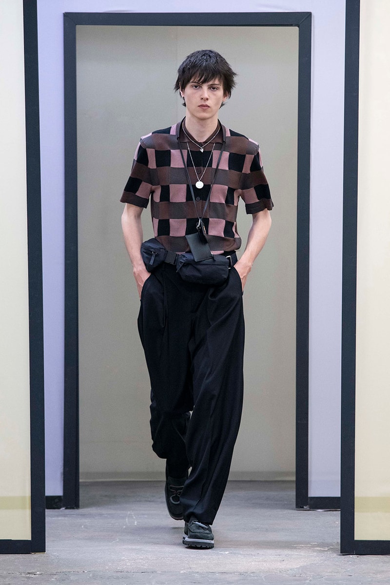 Maison Kitsuné Paris Fashion Week Men's Spring/Summer 2020 SS20 Collection Runway Looks Pastel Neon Fox Logo Branding KHROMIS Eyewear Sebago Michel Vivien Footwear Collaborations Yuni Ahn Creative Director 