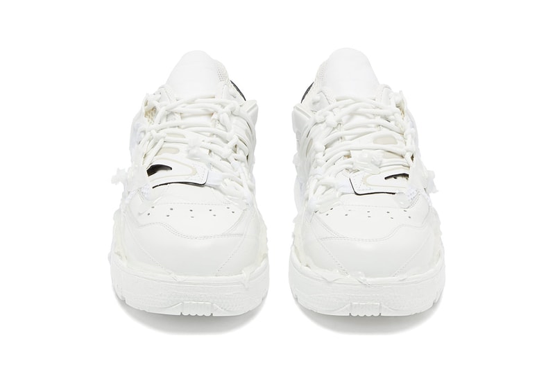 Maison Margiela Fusion Sneakers Triple White Glue Rubber Distressed Carbon Fibre leather mesh trainers MATCHESFASHION.com Cop Online Now Drop Release Information High End Pre Fall 2019