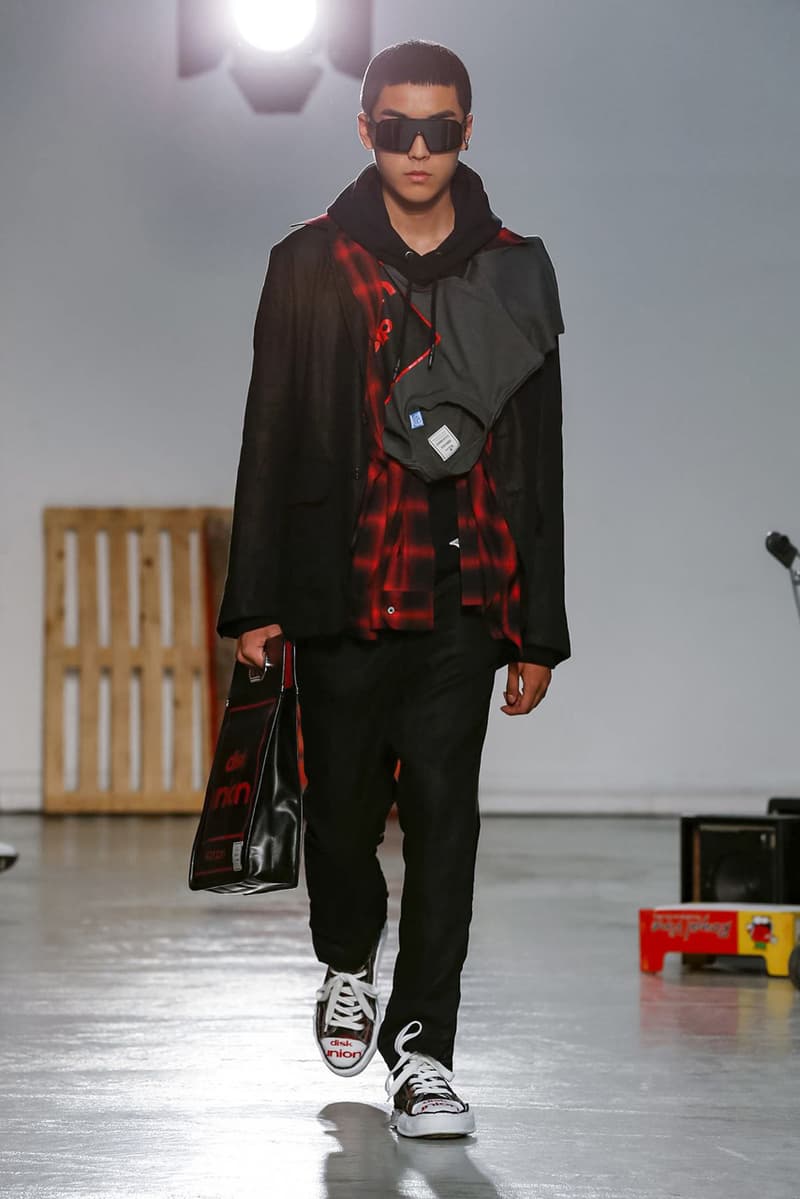 Maison Mihara Yasuhiro Spring Summer 2020 Collection Paris Fashion Week Melting sneakers deconstruction jackets runway fashion biker jacket flames plaid
