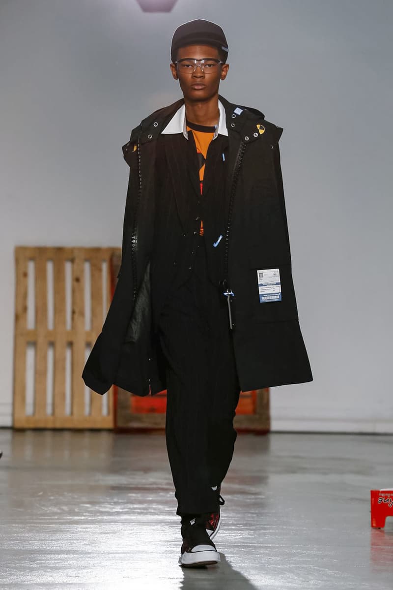 Maison Mihara Yasuhiro Spring Summer 2020 Collection Paris Fashion Week Melting sneakers deconstruction jackets runway fashion biker jacket flames plaid 