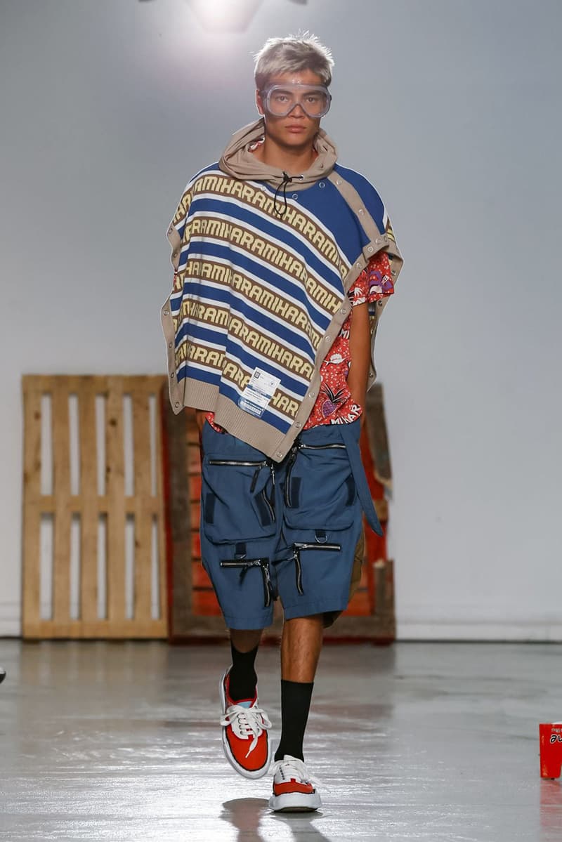 Maison Mihara Yasuhiro Spring Summer 2020 Collection Paris Fashion Week Melting sneakers deconstruction jackets runway fashion biker jacket flames plaid 