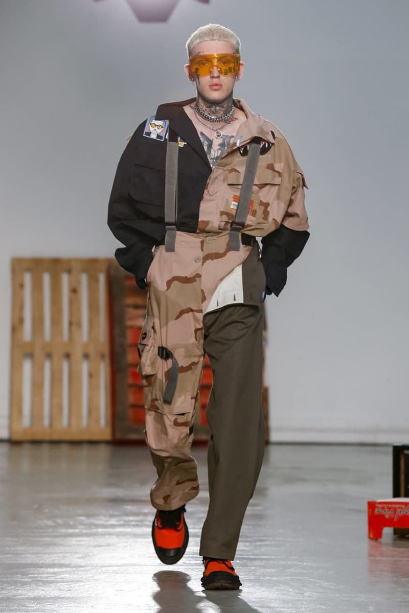 Maison Mihara Yasuhiro Spring Summer 2020 Collection Paris Fashion Week Melting sneakers deconstruction jackets runway fashion biker jacket flames plaid