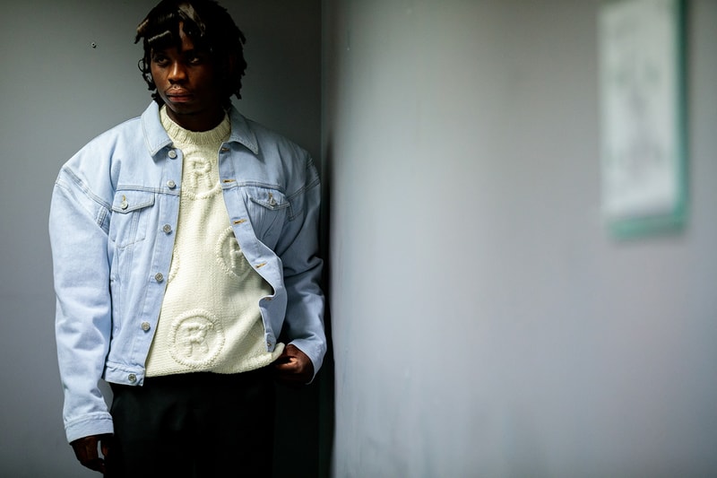 Martine rose london nike spring summer 2020 fashion week mens backstage look closer look promising britain badge t-shirt shirt jersey sweatshirt trouser sneaker trainers