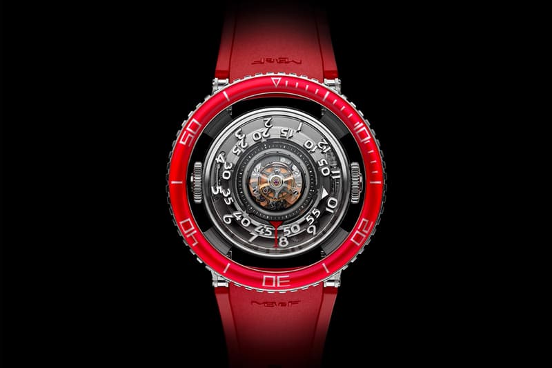 MB&F HM7 Aquapod Platinum Red Timepiece watch luxury designer watch industrial jelly fish price release info $165,000 usd 25 pieces limited 