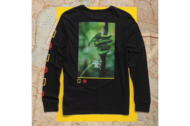 National Geographic Element Fall Winter 2019 Collection fall winter tee skateboard deck crew neck photography photographs elements earth wind fire water spirit animals 