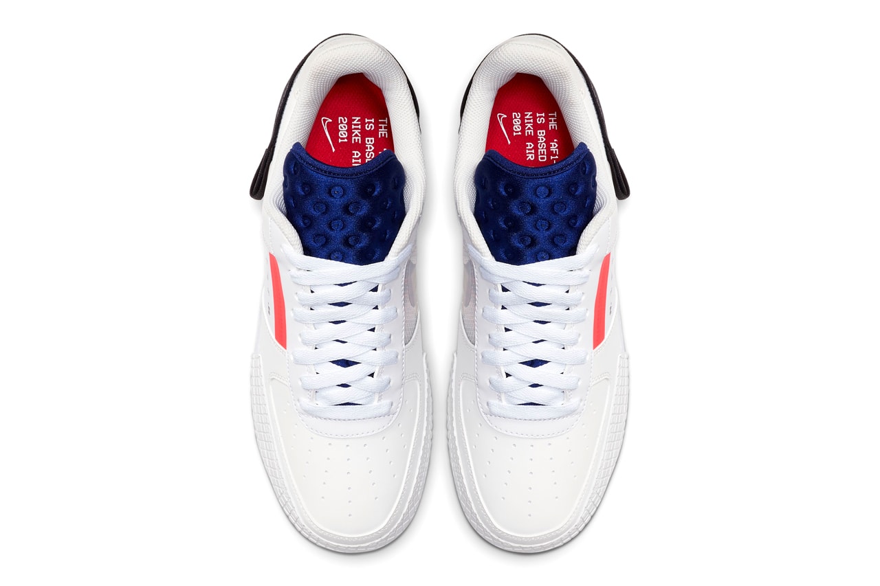 Nike AF1 TYPE Summit White Release Info ci0054 100 air force 1 low sneakers shoes n354 deconstructed protype n 354 series archivaes