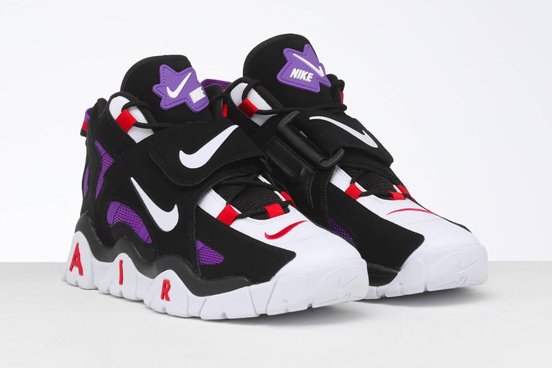 Nike Air Barrage Mid Raptors Colorway Release reissue retro vintage sneakers shoes toronto NBA basketball sports 
