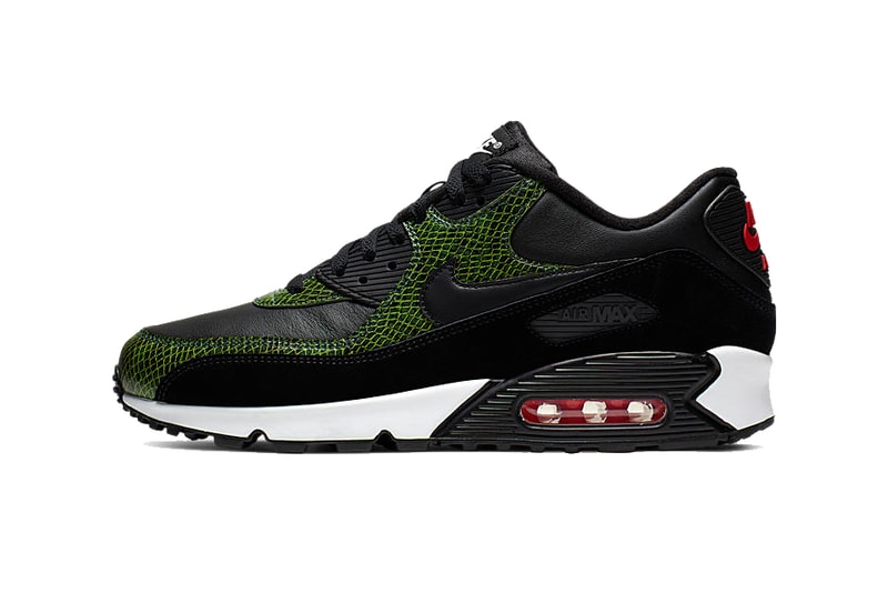 Nike Air Max 90 Green Python retro silhouette scaly swoosh black green red air sole unit 2002 white grey